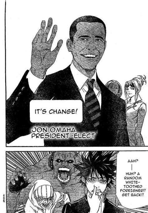 A bastardized version of Barack Obama appeared in .